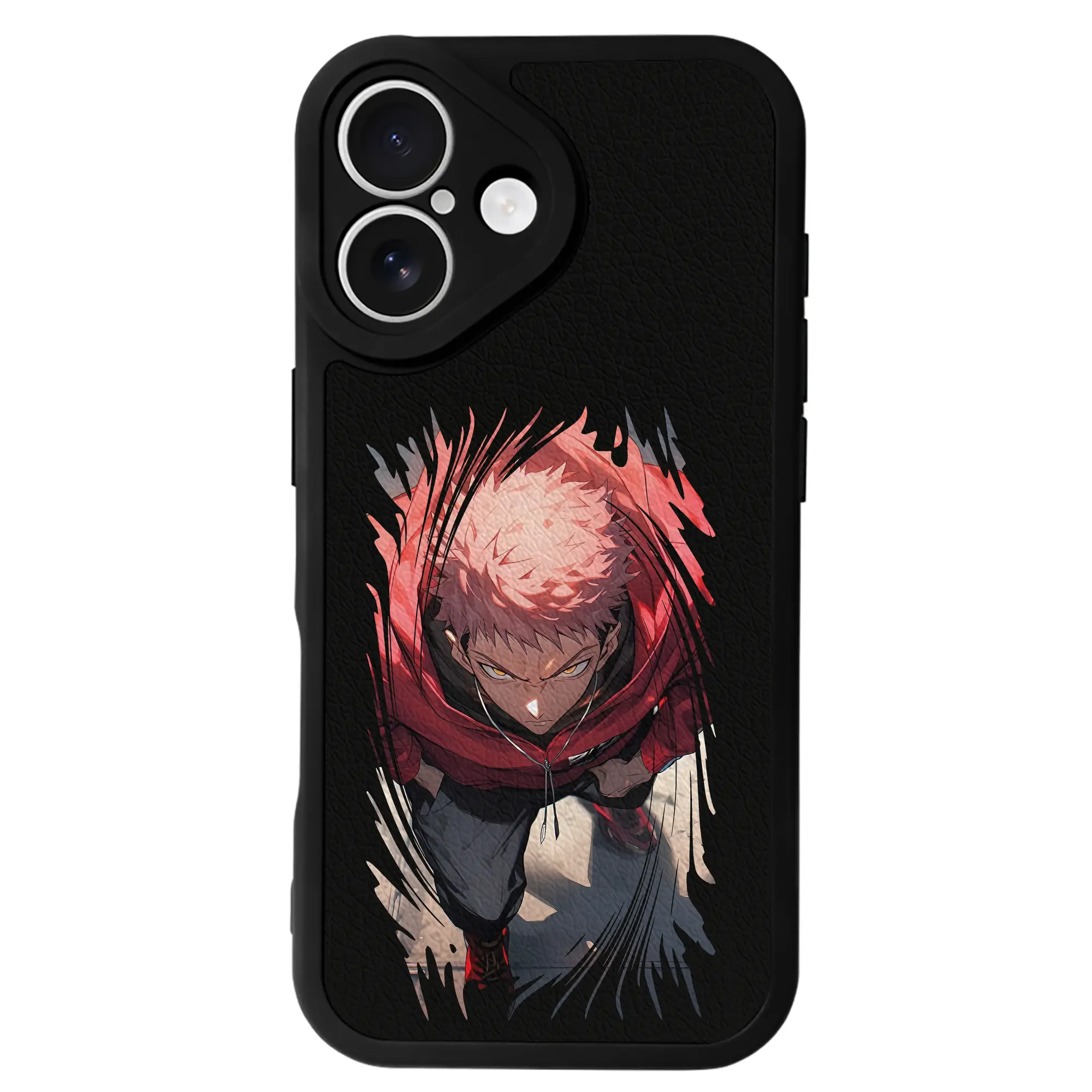 呪術廻戦 グッズ,虎杖 悠仁 - IPhone 16シリーズ対応 ・ シリコンスマホケース ・ レザー調 ・ 高精度フィット ・ 耐衝撃 ・ ワイヤレス充電対応 ・ 精密カット